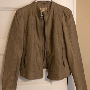 Downtown coalition tan leather jacket